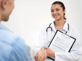 atestado medico na mao da medica